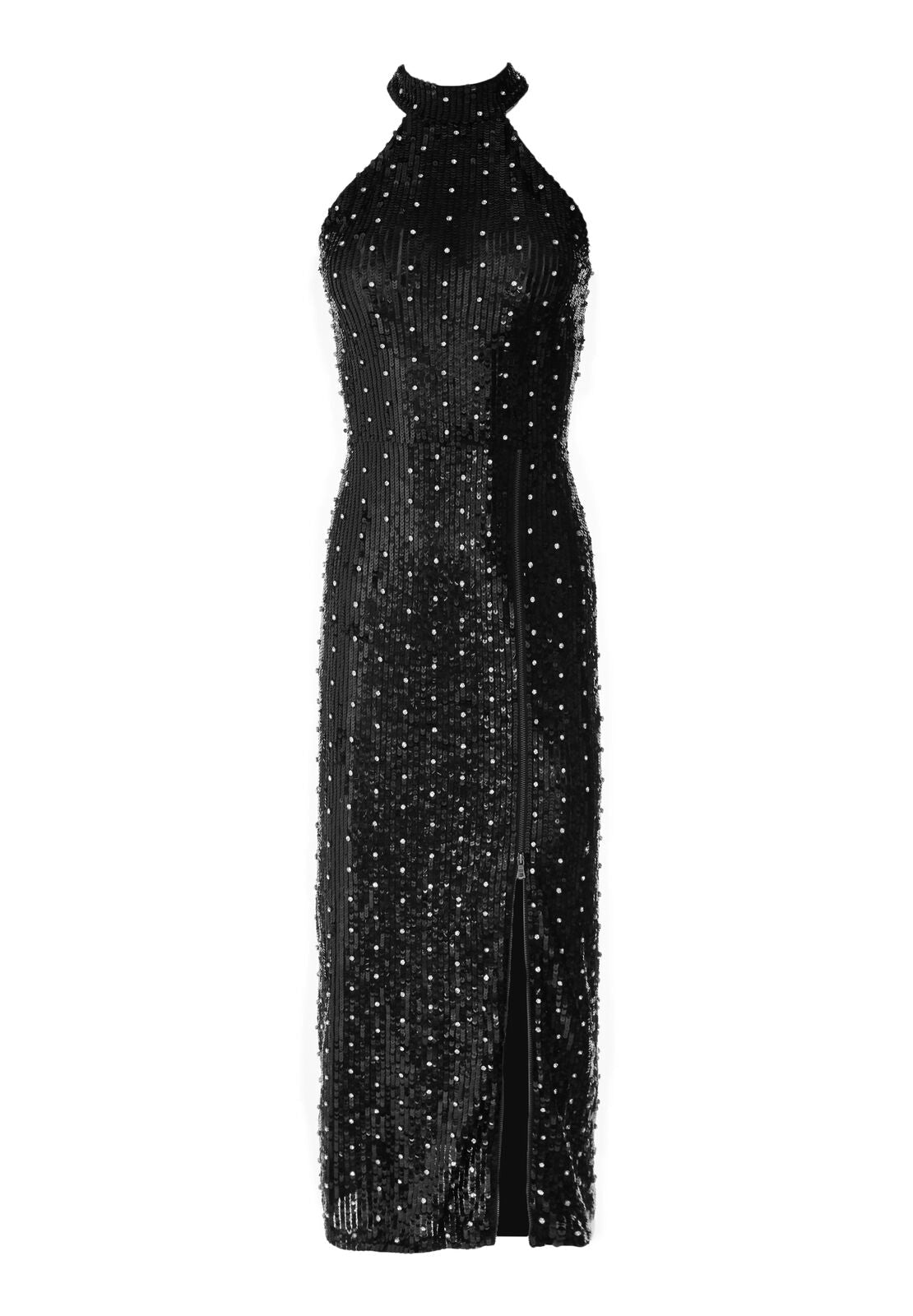 JEANA EMBELL ZIP SLIT DRESS
