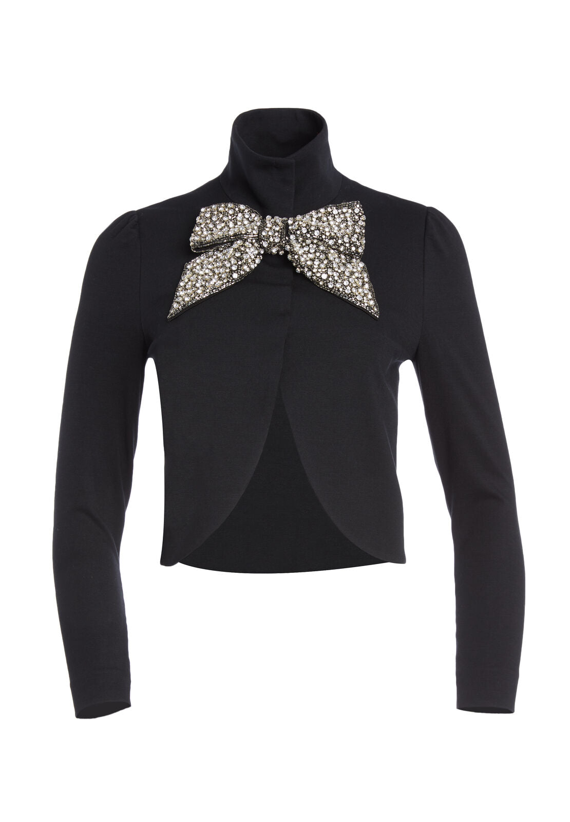ADDISON EMBELL BOW CROP JKT-ALICE + OLIVIA