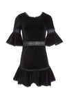 DOLORIS SHRT TRPT SLV FIT FLR-Black-ALICE + OLIVIA