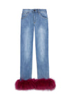 TASHA CROPPED FX FUR HEM JEAN-ALICE + OLIVIA