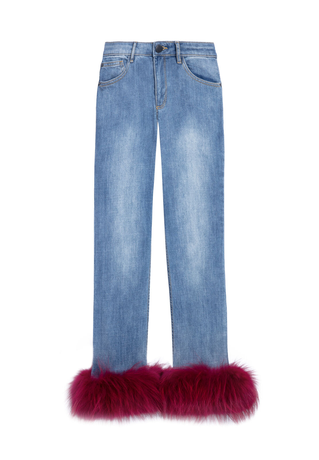 TASHA CROPPED FX FUR HEM JEAN-ALICE + OLIVIA