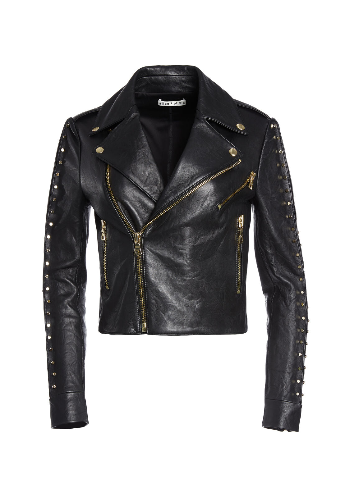 CODY LTHR METAL BAR JKT-ALICE + OLIVIA