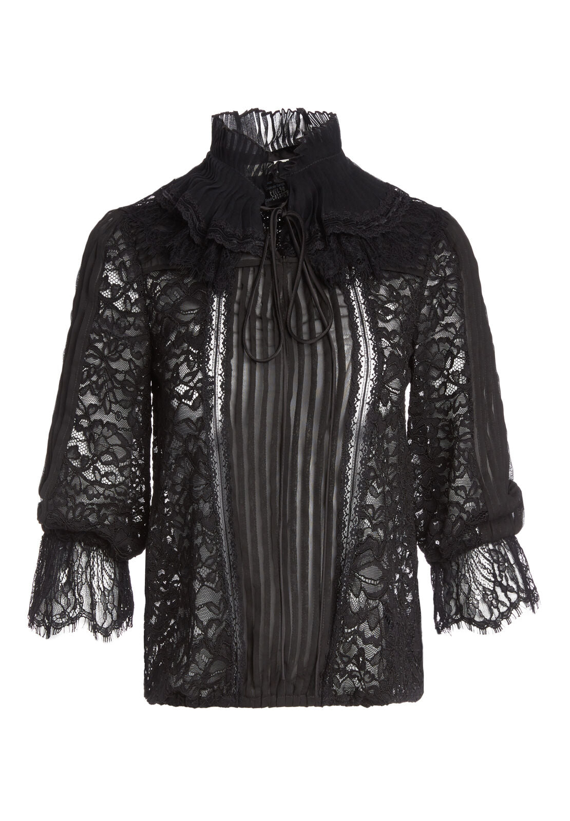 PAULETTA PLEATED TIE NK BLOUS