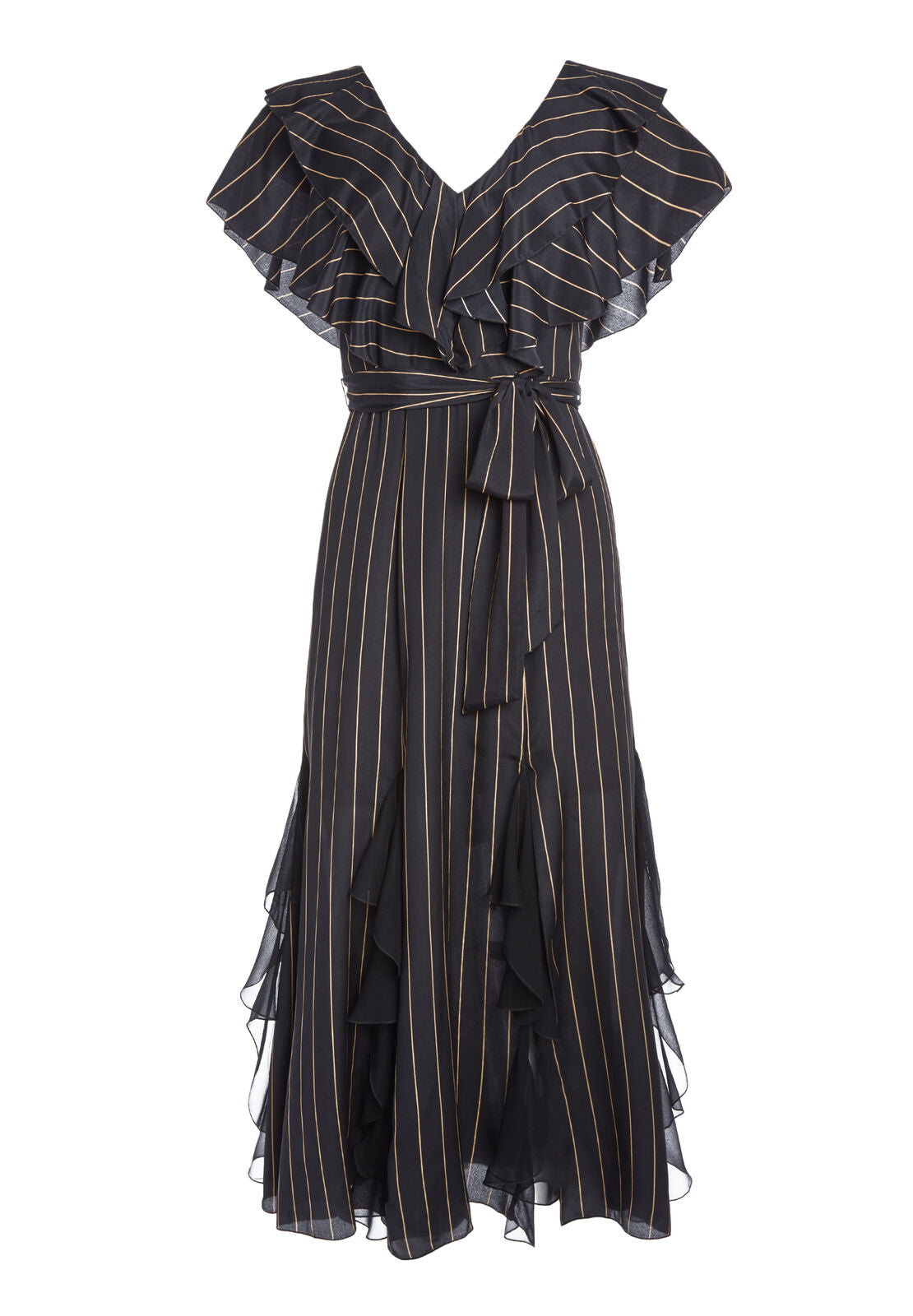 TESSA RUFFLE GODET MIDI DRESS