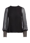 VIX BLOUSON SLV EMB CFF TP-Black-ALICE + OLIVIA