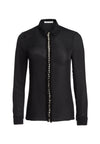 WILLA EMBELL PLACKET TOP-Black-ALICE + OLIVIA