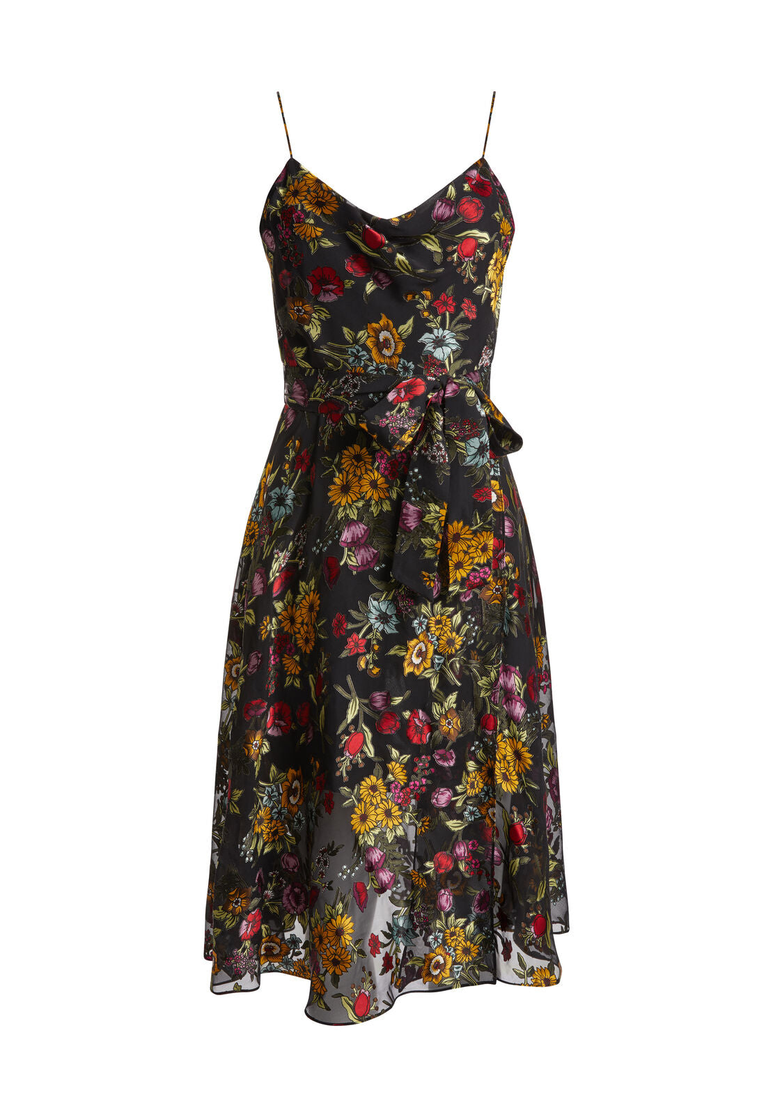 HEATHER COWL NK MIDLENGTH DRS-HAZY FLORAL-WINE-ALICE + OLIVIA