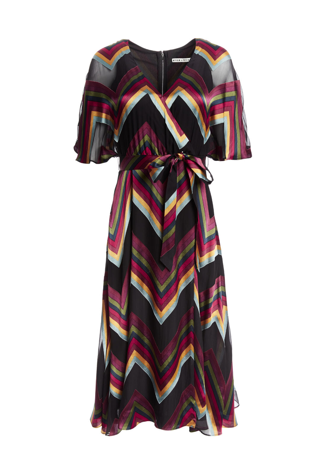 LEXA CAPE SLEEVE DRESS