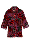ELOISE MANDARIN COLLAR BLOUSE-MIDNIGHT BOUQUET-ALICE + OLIVIA