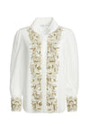 ZITA EMBELL BTN UP BLOUSE-OFF WHITE/GOLD-ALICE + OLIVIA
