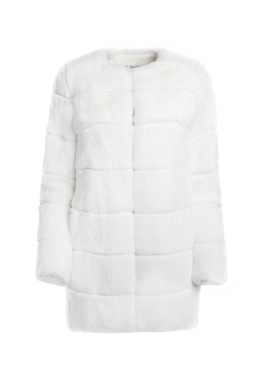 RORY RABBIT FUR COLLARLSS COAT-ALICE + OLIVIA