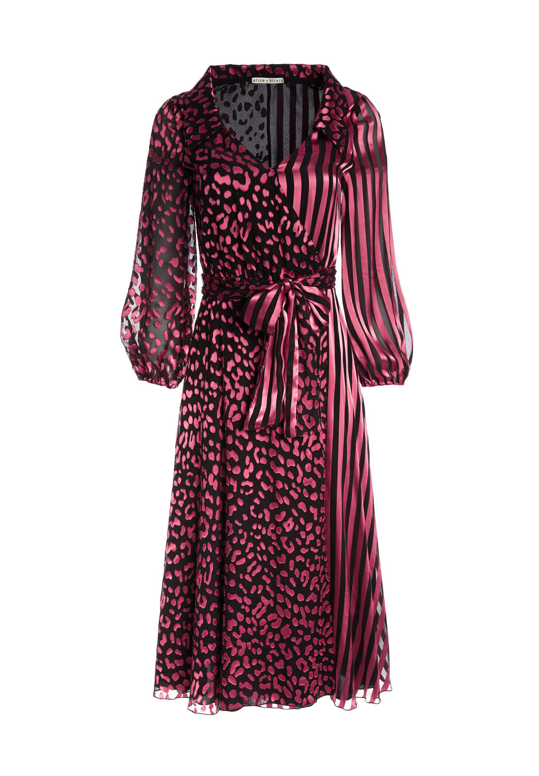 ABIGAIL WRAP DRESS-LEOPARD ROSE-ALICE + OLIVIA