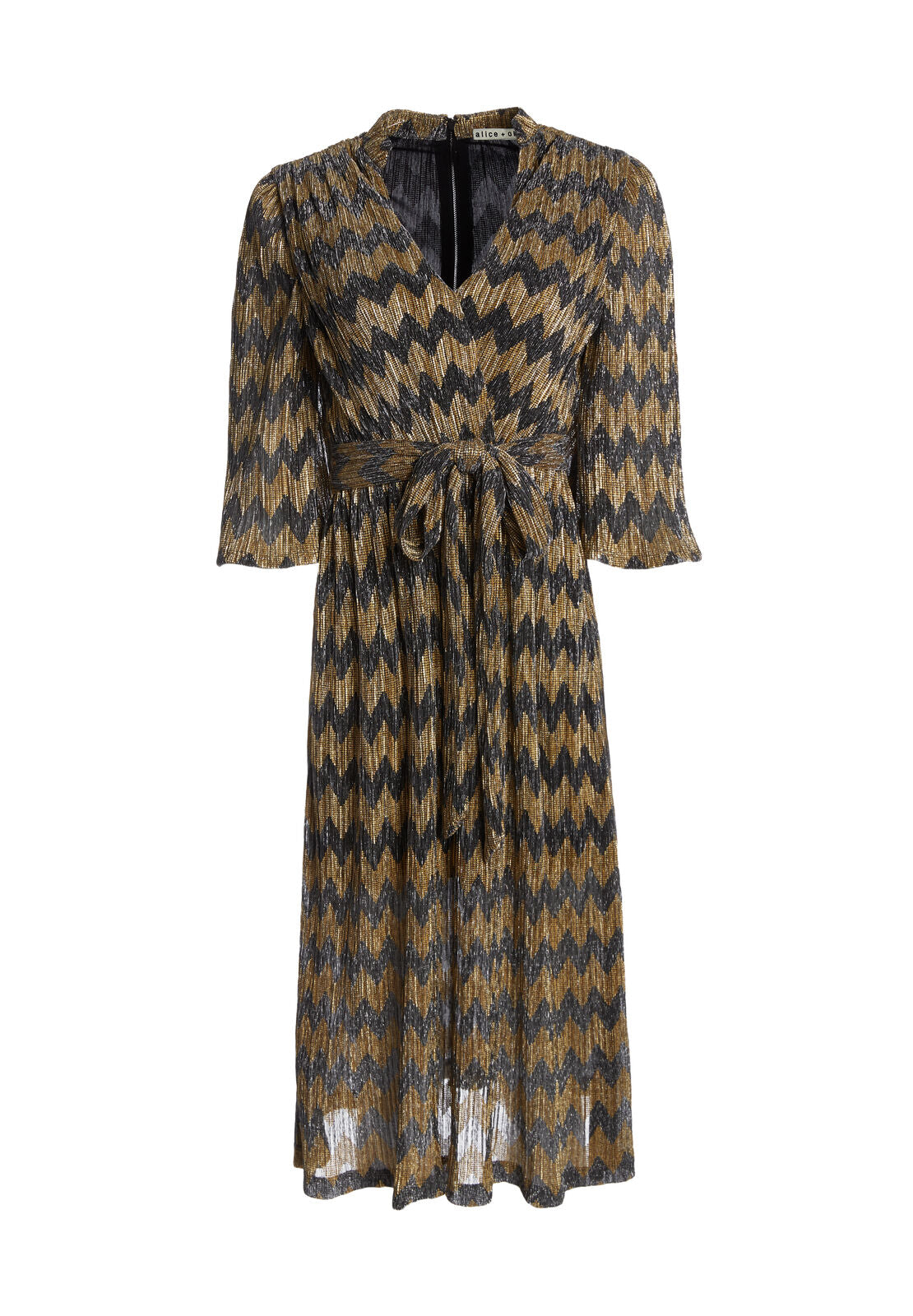 KATINA METALLIC MIDI DRESS-ALICE + OLIVIA