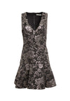 MARLEEN SILVER MINI DRESS-BLK/SILVER-ALICE + OLIVIA