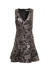 MARLEEN SILVER MINI DRESS-BLK/SILVER-ALICE + OLIVIA
