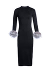 DELORA FUR CUFF MIDI DRESS-ALICE + OLIVIA