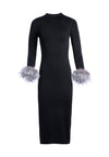 DELORA FUR CUFF MIDI DRESS-ALICE + OLIVIA