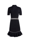 EVELYN MOCK NK SS FITFLR DRE-Black-ALICE + OLIVIA