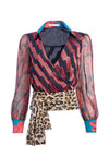 OMEGA BLOUSON SLV WRAP TOP-ALICE + OLIVIA
