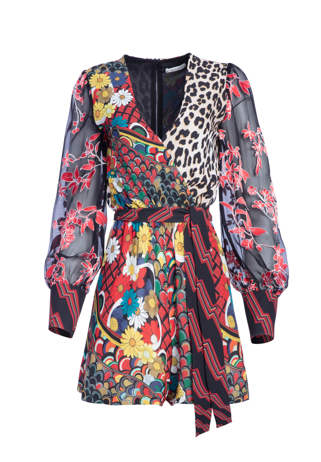 NELIA BLOUSON SLV RMPER W BELT-ALICE + OLIVIA