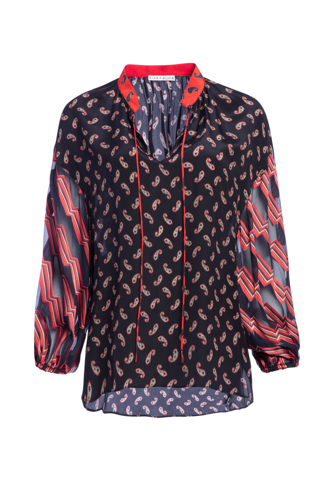 ASHA BLOUSON SLV V NK BLOUSE-ALICE + OLIVIA