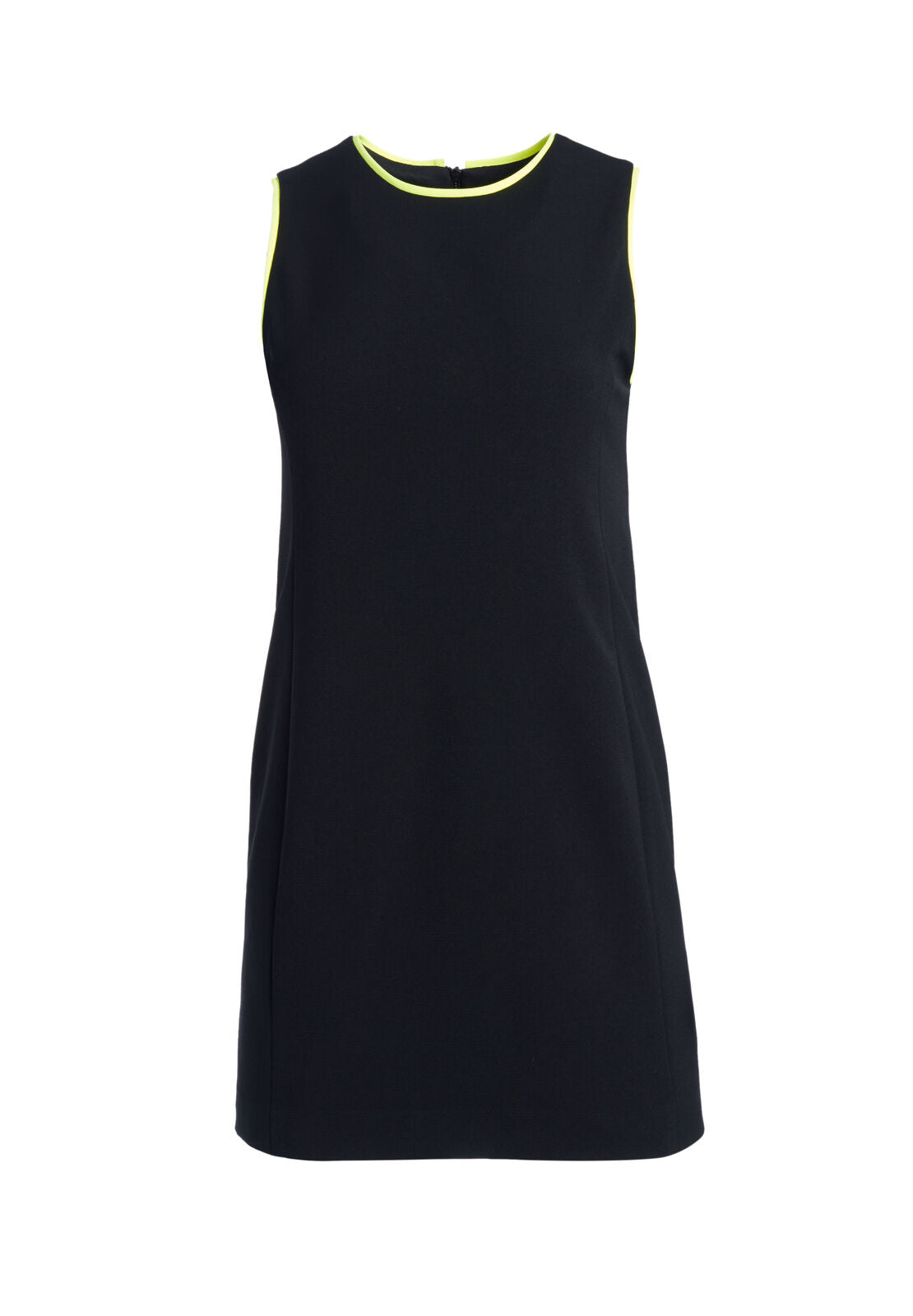 COLIN COLORBLOCK MINI DRESS-BLACK/NEON YELLOW-ALICE + OLIVIA