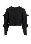 NETTIE RUFFLE SLV CREW NK SWTR-ALICE + OLIVIA