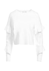 NETTIE RUFFLE SLV CREW NK SWTR-ALICE + OLIVIA
