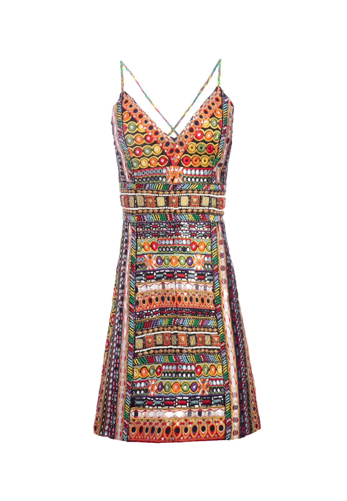 TAYLA EMBR STRCTRED MINI DRESS
