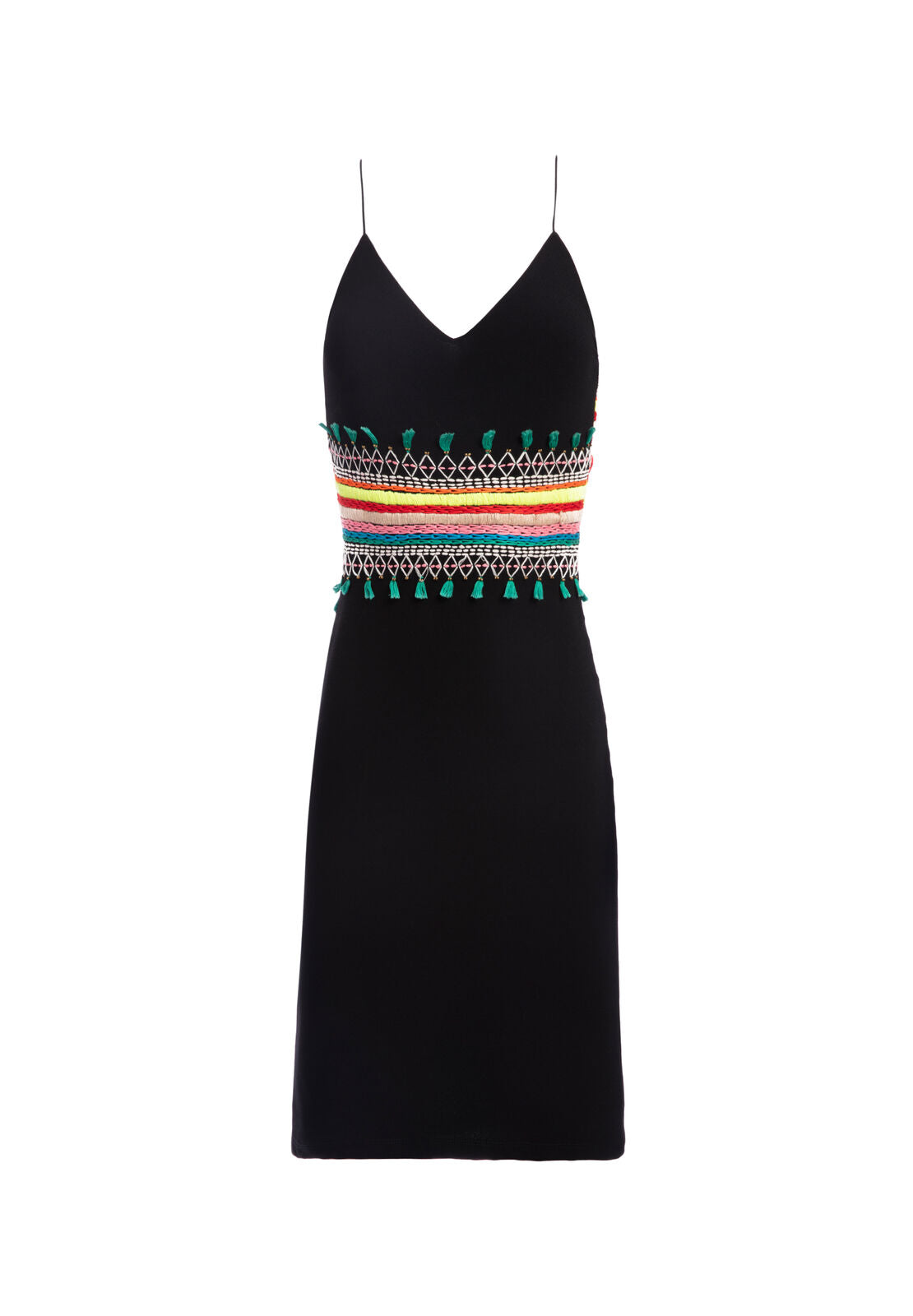 LORALEE EMBR OPNBK FITD DRESS
