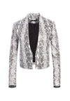 NEW HARVEY LTHR OPEN JACKET-BLACK/WHITE-ALICE + OLIVIA
