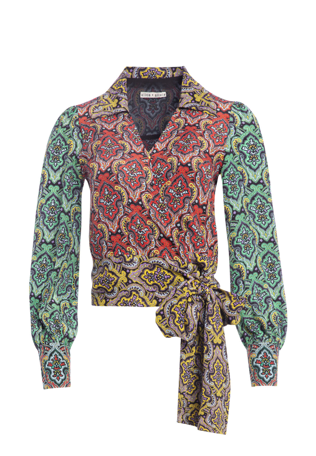 OMEGA BLOUSON SLV WRAP TOP-ALICE + OLIVIA