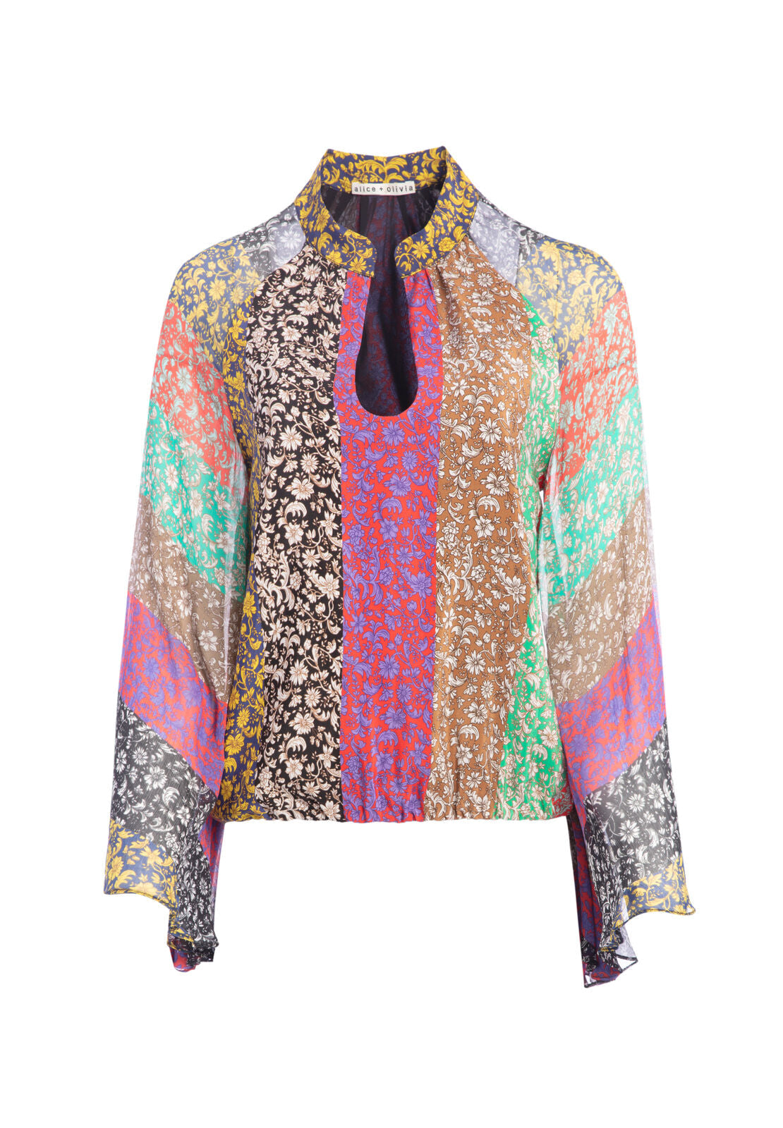PRIJA MNDRIN CLR FLR SLV BLOUS-ALICE + OLIVIA