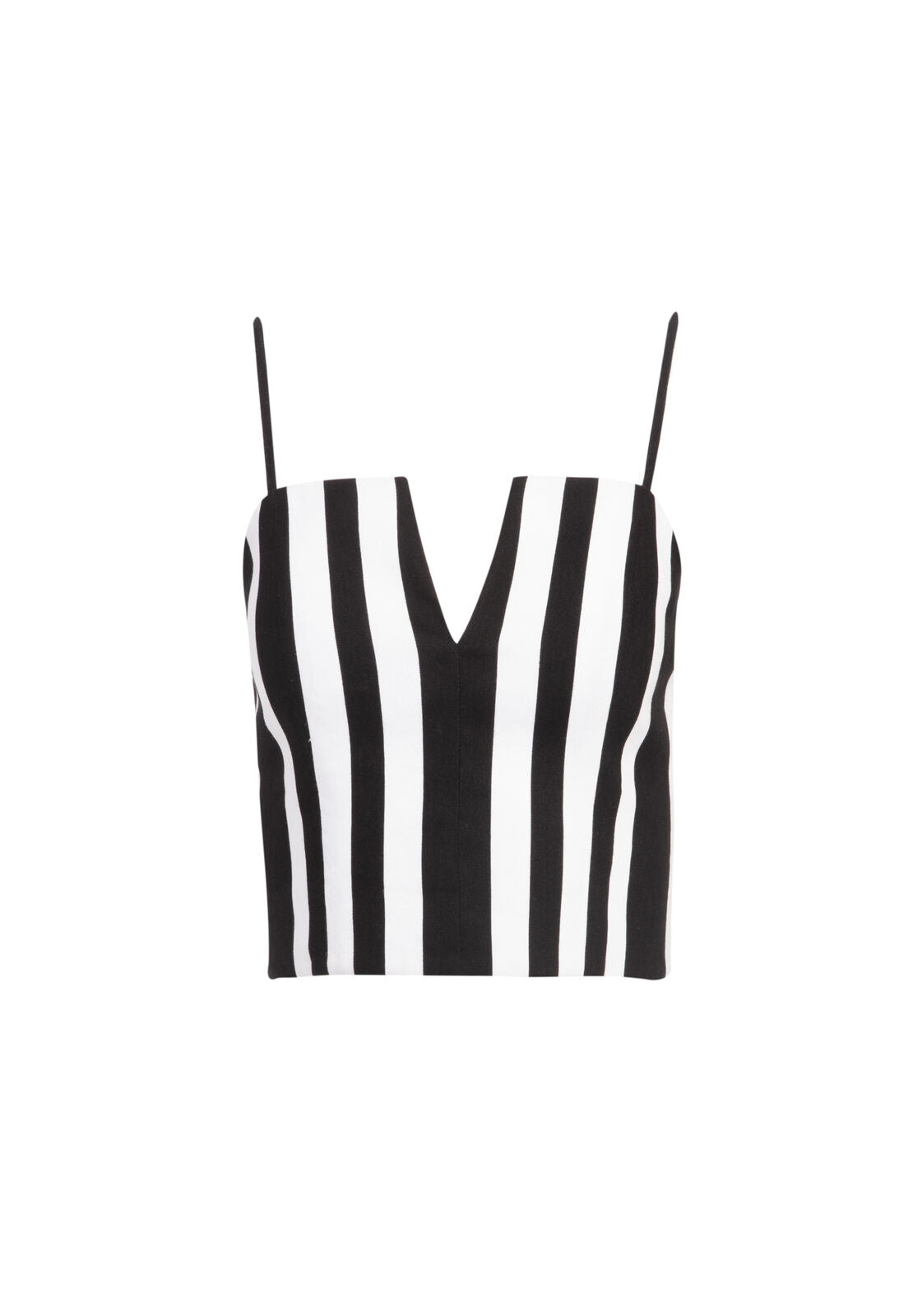 BERTIE ARROW NL BUSTIER-UMBRELLA STRIPE BLK/SFT WHITE-ALICE + OLIVIA