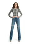 DELAINA LS CREW NK CROP TOP-ALICE + OLIVIA