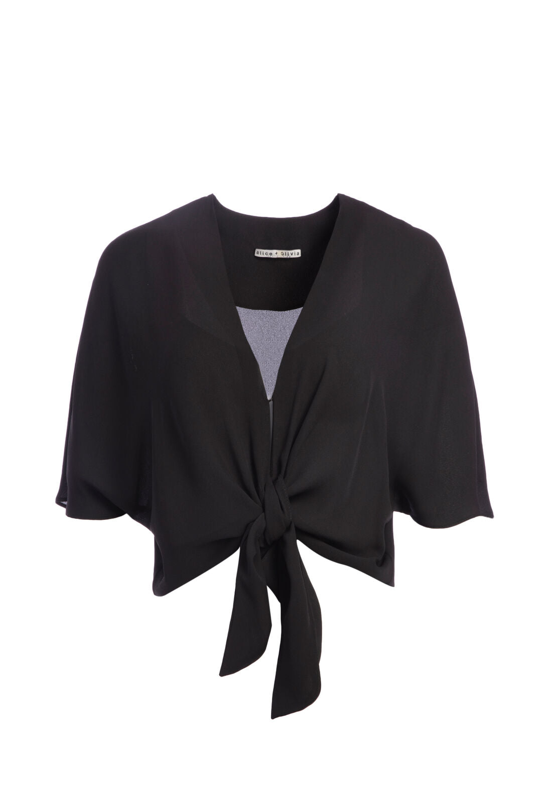 LYDIA TIE FT CROP TOP-Black-ALICE + OLIVIA