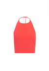 JAYMEE TIE NK CROP HALTER TOP-BRIGHT POPPY-ALICE + OLIVIA