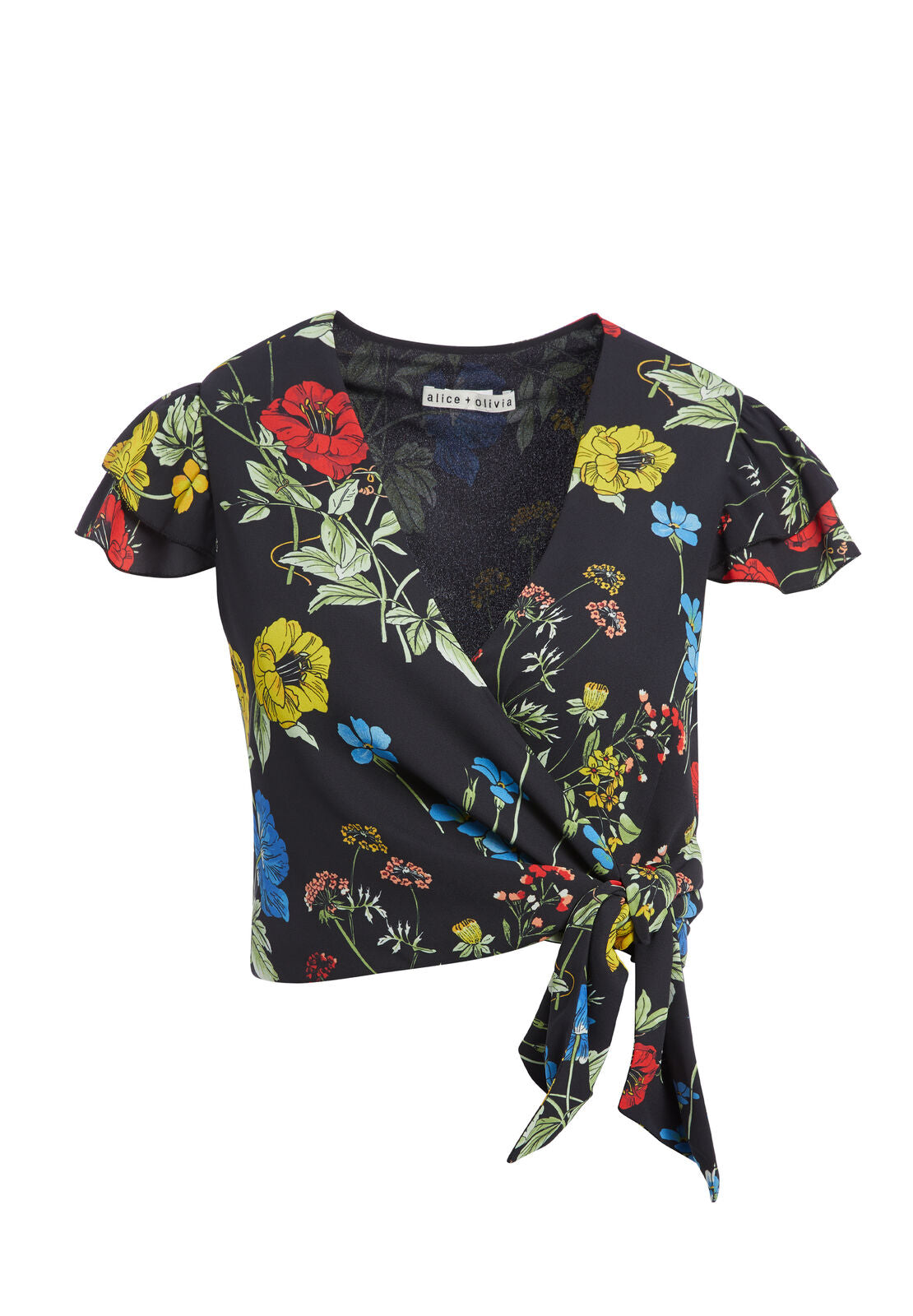 ZABEL CROPPED WRAP TOP-ALICE + OLIVIA