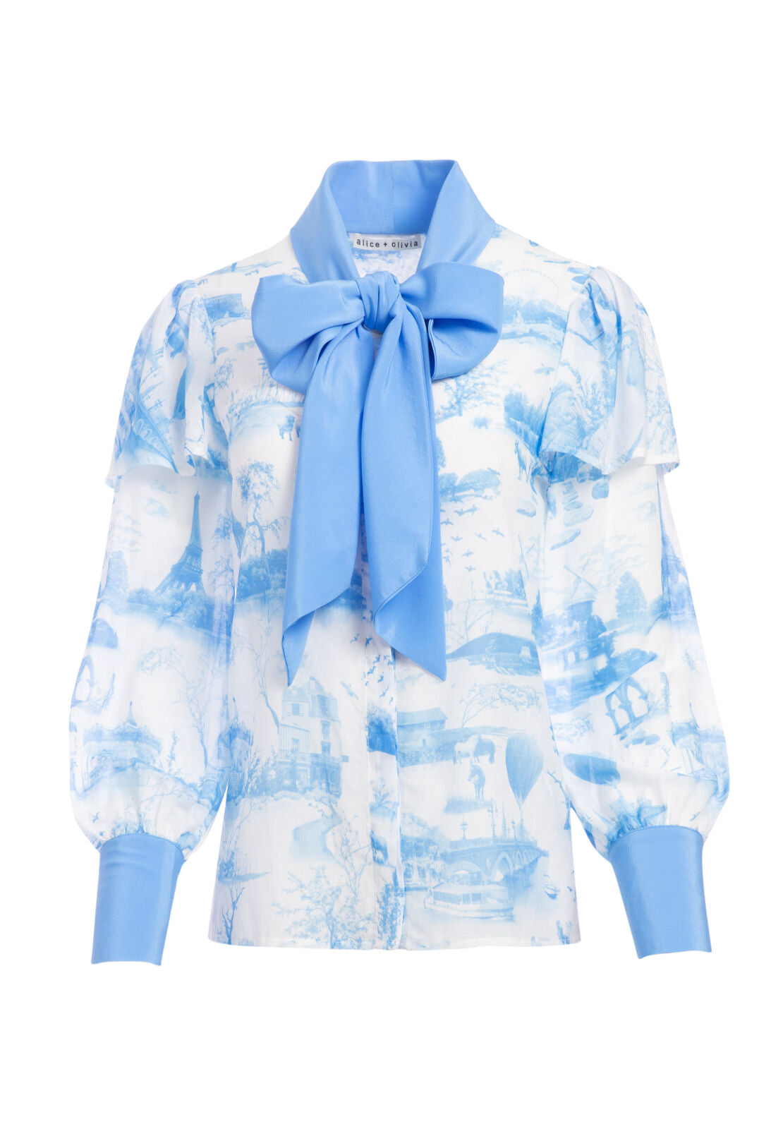 TALULAH RFFLE SLV BOWNK BLOUSE-ALICE + OLIVIA