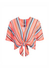 LYDIA TIE FRNT CROP TOP-SPORT STRIPE MULTI-ALICE + OLIVIA