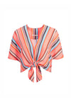 LYDIA TIE FRNT CROP TOP-SPORT STRIPE MULTI-ALICE + OLIVIA
