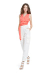 AZZIE ASYMM WRAP CROP TOP-ALICE + OLIVIA