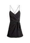 KATIE TIE WRAP MINI DRESS-Black-ALICE + OLIVIA