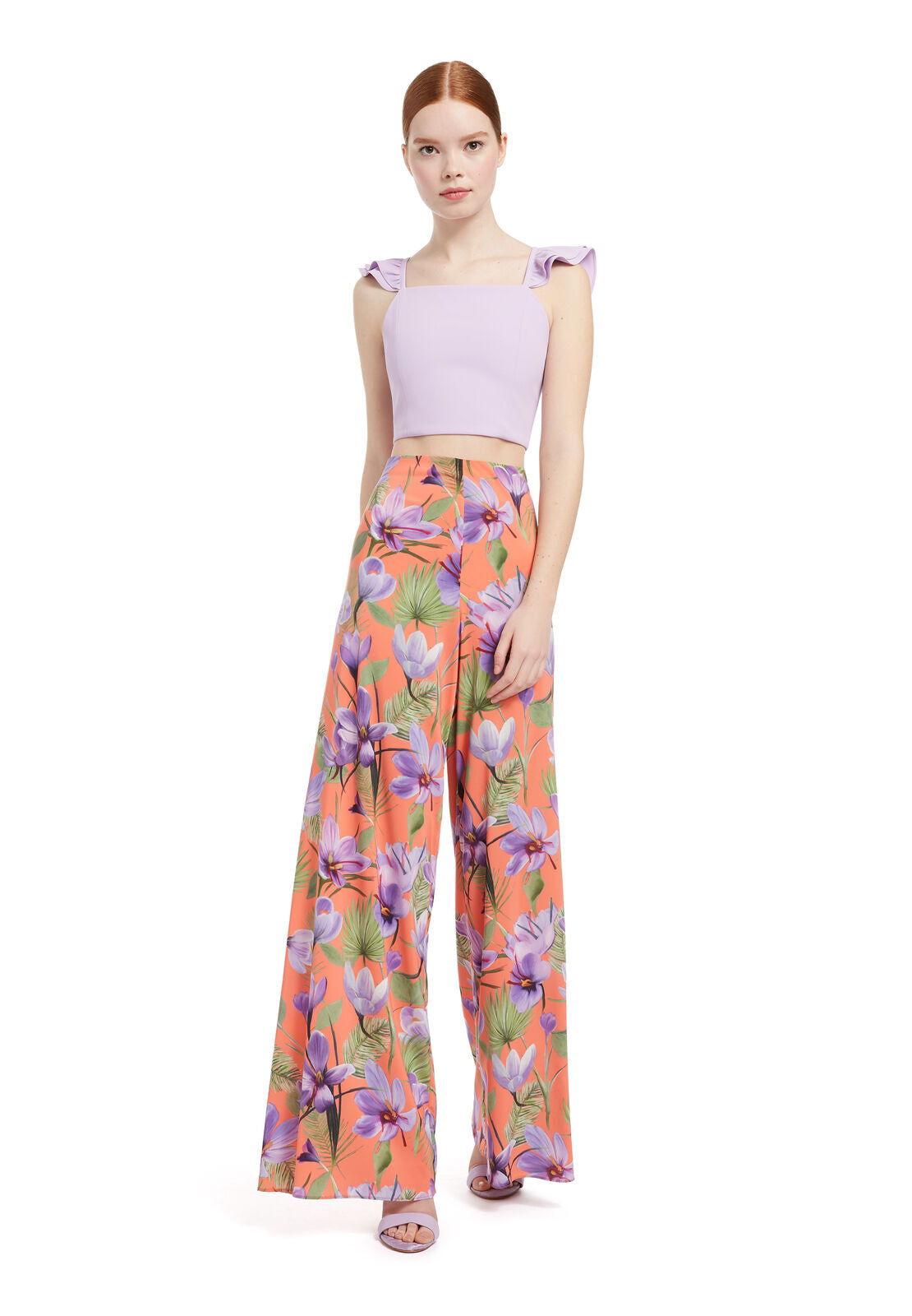 CELESTIA FLUTTER SLV CROP TOP-ALICE + OLIVIA