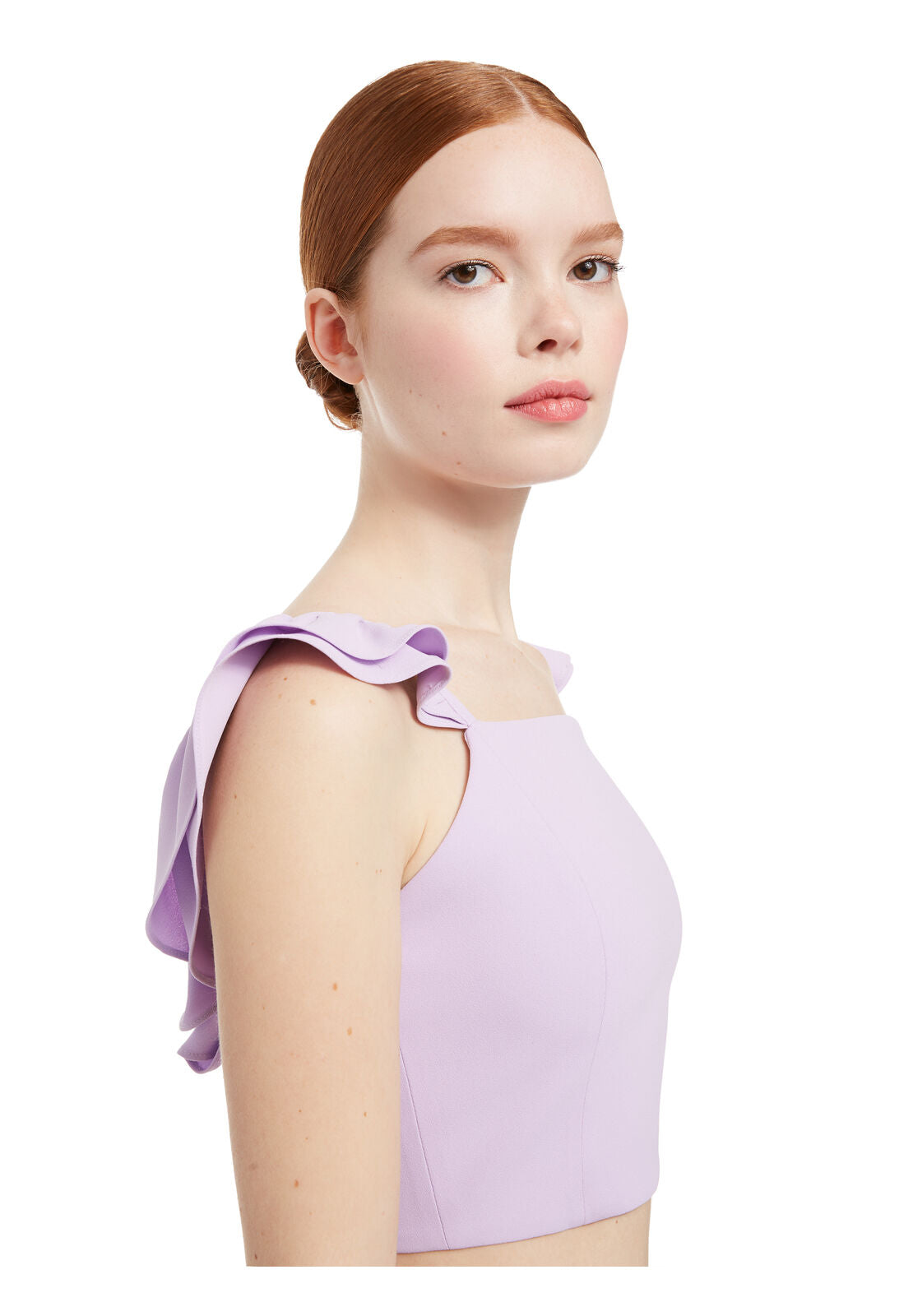 CELESTIA FLUTTER SLV CROP TOP-ALICE + OLIVIA