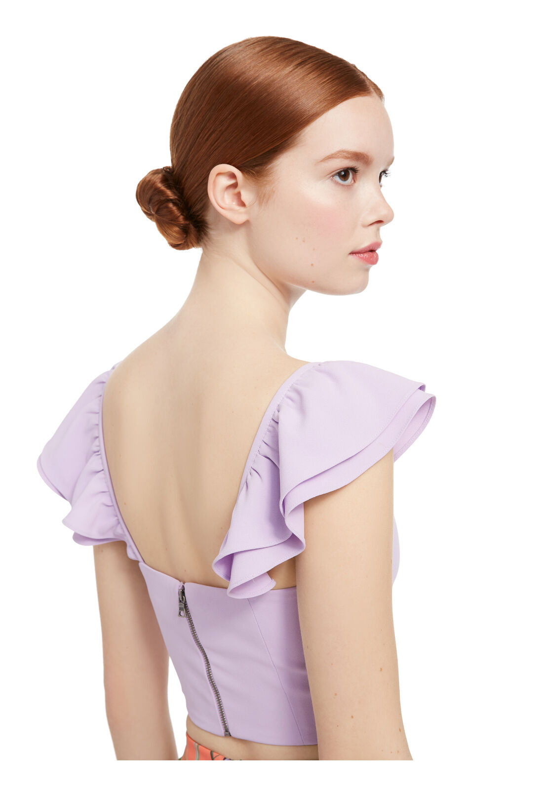CELESTIA FLUTTER SLV CROP TOP-ALICE + OLIVIA