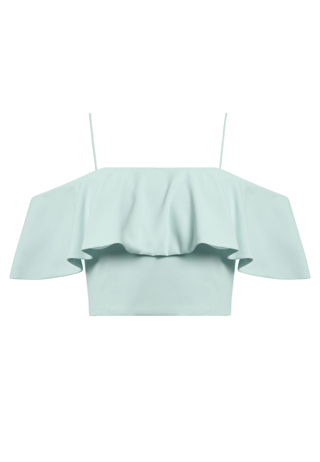 KEEGAN CLD SHLDR RUFFLE CRP TP-ALICE + OLIVIA