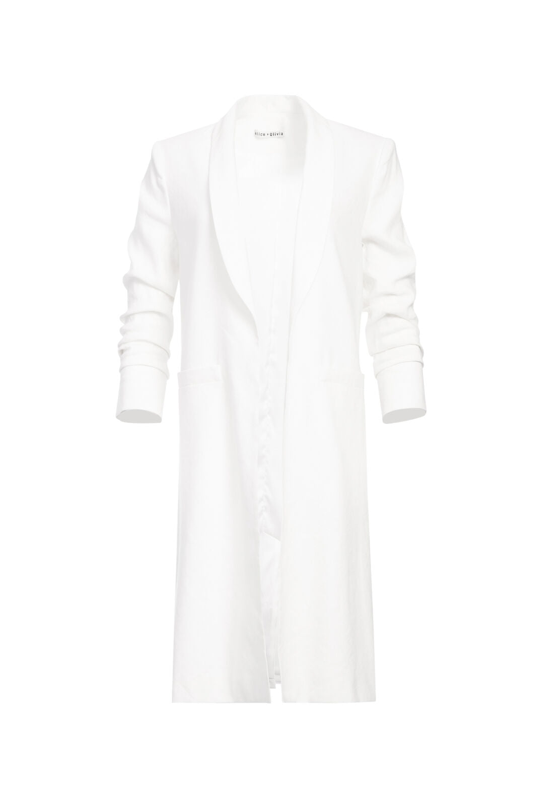 MURIEL SCRUNCHED SLIT SLV COAT-OFF WHITE-ALICE + OLIVIA
