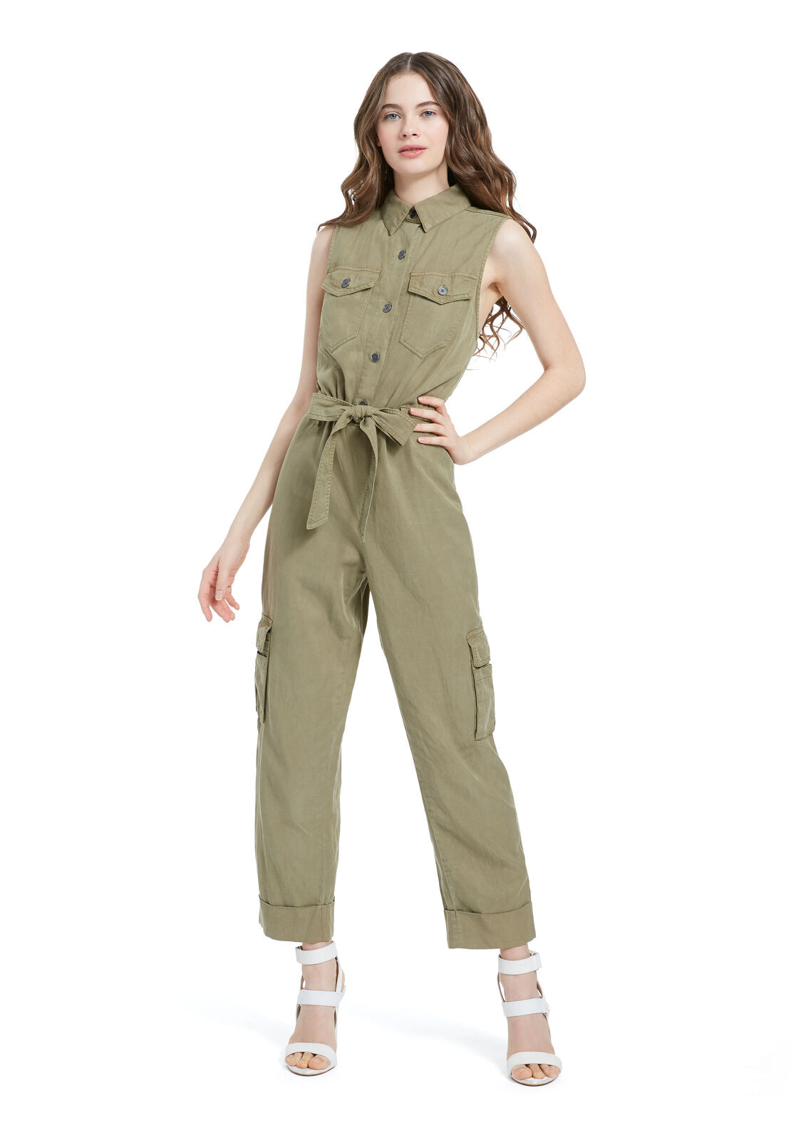 JOEL SLVLSS CARGO JUMPSUIT-ARMY-ALICE + OLIVIA