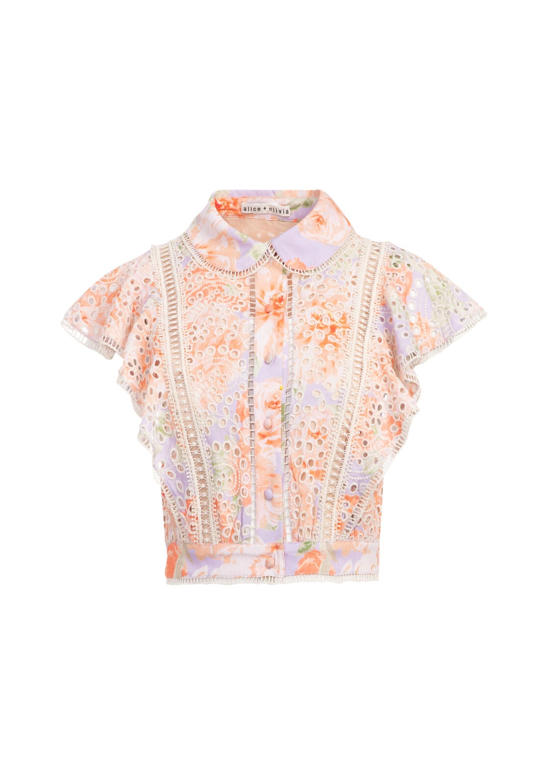 CAVAN EMBR EYELET BLOUSE-ALICE + OLIVIA